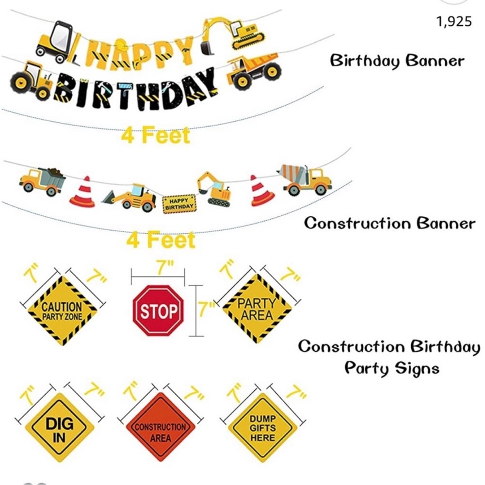 Construction Birthday Party Supplies Dump Truck Party Decorations